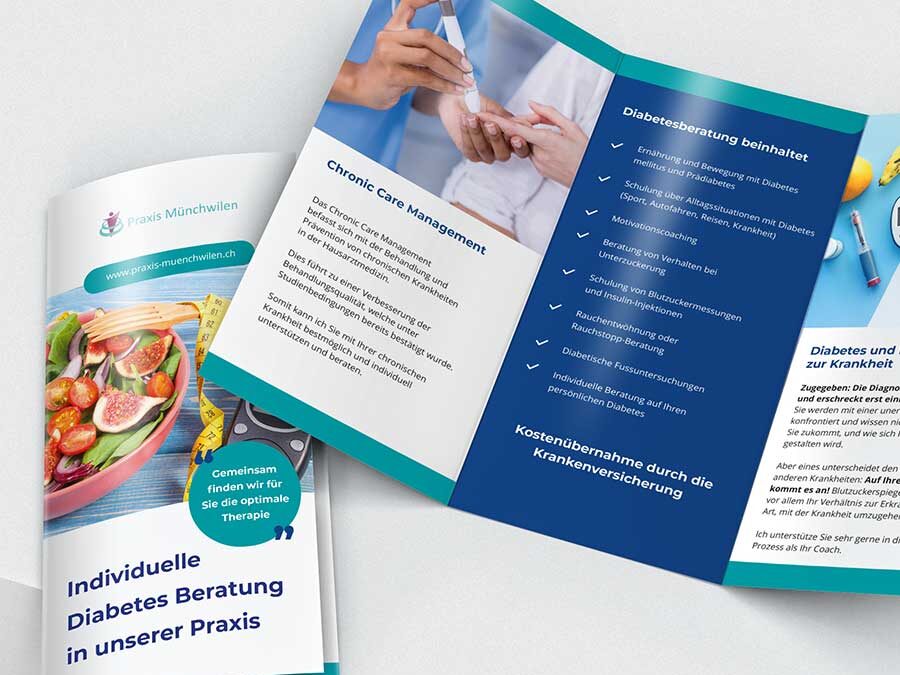 Flyer Design DIN lang – Diabetes Beratung