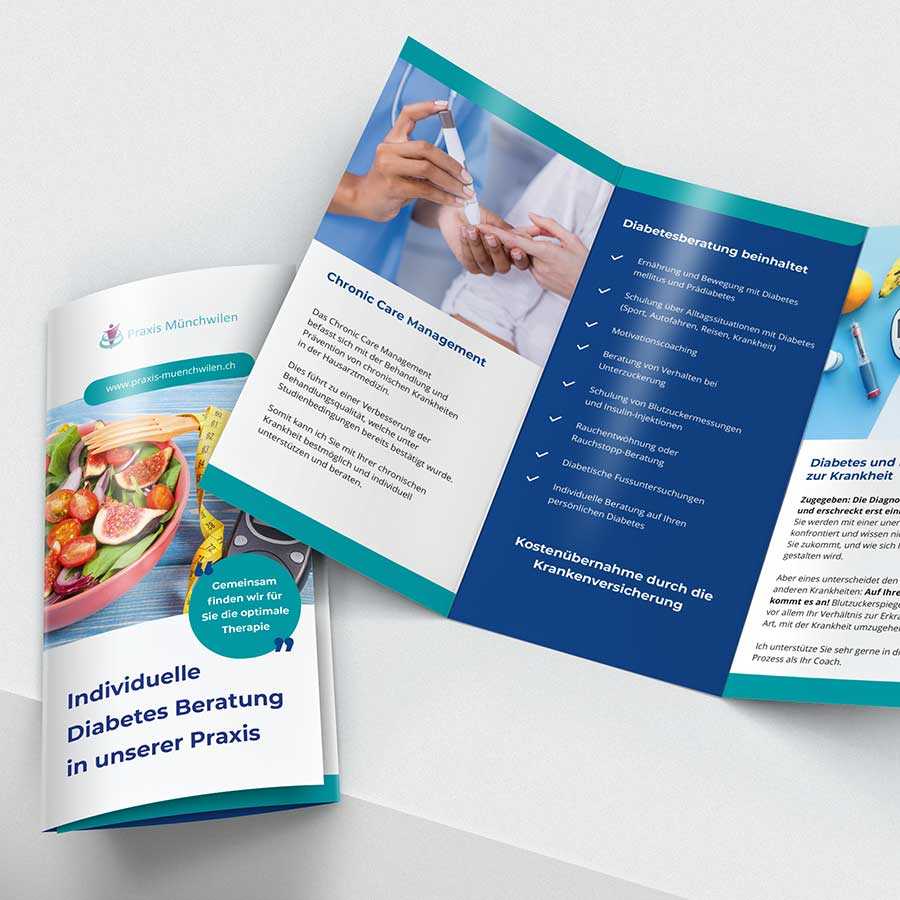 Flyer Design DIN lang – Diabetes Beratung