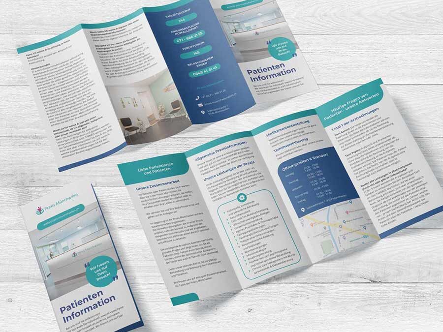 Flyer Design DIN lang – Allgemeinarzt Praxis Münchwilen